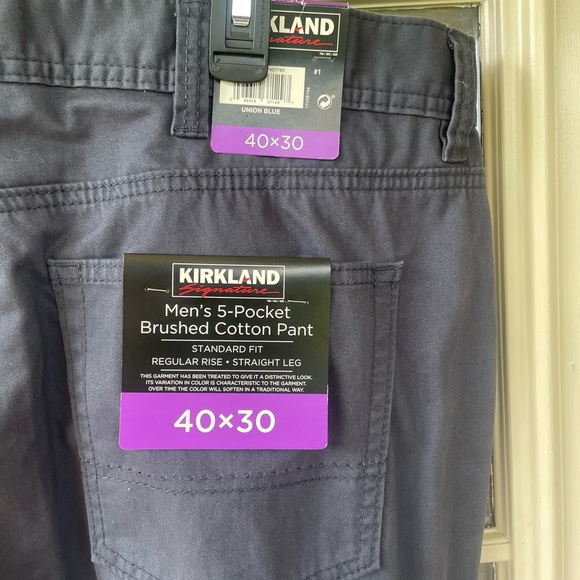Kirkland Signature Men's Union Blue Cotton Pants - Picture 3 of 4